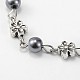 Chaînes en perles de verre rondes manuelles pour fabrication de bracelets et colliers AJEW-JB00073-02-2