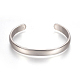 304 Stainless Steel Cuff Bangles STAS-I110-10-8mm-P-1