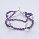 Bracelets de perles de verre plaqué BJEW-JB03504-01-1