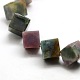 Cube Natural Indian Agate Beads Strands G-P063-91-3