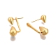 Rack Plating Brass Teardrop Front Back Stud Earrings for Women EJEW-G321-15MG-3