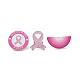 Pin de esmalte de cinta rosa de concientización sobre el cáncer de mama de 3 Uds. 3 estilos JEWB-L013-03P-1