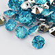2-Hoyo botones de octágono de acrílico Diamante de imitación de Taiwán BUTT-F016-10mm-25-1