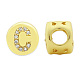 Brass Micro Pave Clear Cubic Zirconia Beads KK-T030-LA843-CX3-1
