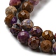 Lepidolita natural / hebras de perlas de piedra de mica púrpura G-C052-03-4