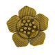 チベットスタイル合金3 D花のペンダントエナメルのセッティング  カドミウムフリー＆鉛フリー  アンティーク黄金  38x39.5x1mm  穴：3.5mm TIBEP-29-AG-RS-1