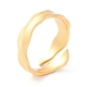 スターリングシルバーマットカフリング925個  ウェーブの調節可能なオープンリング  女性のための約束の指輪  ゴールドカラー  usサイズ5 1/2(16.1mm) RJEW-Z011-01G-2
