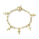 304 goldene Charm-Armbänder aus Edelstahl mit Büroklammerketten aus Messing BJEW-JB10031-03-1