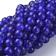 Blue Crackle Glass Round Beads Strands X-CCG-Q001-8mm-14-1
