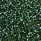 ガラス竹ビーズ  シルバーの裏地付きレインボー  グリーン  2.5~3x2mm  穴：0.9mm  約15000個/ポンド SEED-S032-09A-646-3