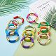11Pcs 11 Color Imitation Gemstone Acrylic & CCB Plastic Curved Tube Chunky Stretch Bracelets Set for Women BJEW-JB08137-2