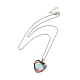 Glasherz mit Halskette mit Wolkenanhänger NJEW-H165-01E-1