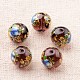 Flower Picture Printed Glass Round Beads GLAA-J087-12mm-A15-1