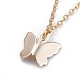 Brass Butterfly Pendant Necklaces NJEW-JN02677-3