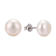 Orecchini a bottone di perle EJEW-Q701-01B-4