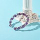 Natural & Synthetic Mixed Gemstone Beads Reiki Healing Cuff Bangles Set for Girl Women X1-BJEW-TA00023-4