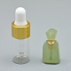 多面的な天然ヒスイの開閉可能な香水瓶ペンダント  真鍮のパーツとガラスのエッセンシャルオイルのボトル  30~40x14~18x11~14mm  穴：0.8mm  ガラス瓶容量：3ml（0.101液量オンス）  宝石の容量：1ml（0.03液量オンス） G-E556-04A-1
