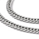 201 collar de cadena de eslabones cubanos de acero inoxidable con 304 cierres de acero inoxidable para hombres y mujeres NJEW-M194-01B-P-2