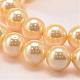 Round Shell Pearl Bead Strands BSHE-L011-8mm-A008-4