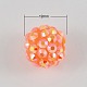Solid Coral AB Color Resin Rhinestone Ball Beads For Chunky Necklace Making X-RESI-S253-12mm-GAB5-1