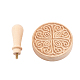 Chgcraft tampon d'argile en bois motif fleur pour bricolage création outil d'argile outil de poterie d'argile DIY-WH0410-25-1