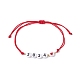 2Pcs 2 Color Heart with Word 2024 Acrylic Braided Bead Bracelets Set BJEW-JB09780-3