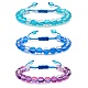 3Pcs Round Synthetic Moonstone Braided Bead Bracelets BJEW-SW00061-02-1