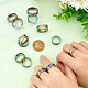 UNICRAFTALE 14pcs Rainbow Ring Blank 7 Size Titanium Steel Grooved Finger Ring Round Empty Blank Core Ring for Inlay Resin Ring Handmade Ring Jewelry Making Gift RJEW-UN0002-65MC-3
