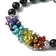 Bracelet en perles d'agate noire naturelle BJEW-TA00402-01-3