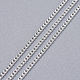 真鍮ツイストチェーン  カーブチェーン  溶接されていない  スプールで  オーバル  鉛フリー＆ニッケルフリー＆カドミウムフリー  銀  1.8x1x0.36mm  約301.83フィート（92m）/ロール CHC-S100-S-NF-2