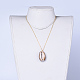 Ciondoli conchiglia di ciprea collane e orecchini pendenti set di gioielli SJEW-JS01017-8