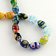 Oval Handmade Millefiori Glass Beads Strands X-LK-R004-84-2