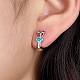 Boucles d'oreilles créoles en argent sterling plaqué rhodium avec 925 micro pavé de zircones cubiques SA3308-2-3