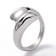 ユニセックス304ステンレススチールフィンガー指輪  ステンレス鋼色  サイズ6~9  3.5~16.5mm  内径：16.8~18.9mm RJEW-K233-09-P-3