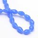 Teardrop Faceted Imitation Jade Glass Beads Strands GLAA-Q052-A02-3