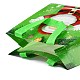 クリスマステーマラミネート不織布防水バッグ  ヘビーデューティストレージ再利用可能なショッピングバッグ  ハンドル付き長方形  ライム  サンタクロース模様  26.8x12.2x28.7cm ABAG-B005-01B-03-3