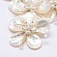 真珠のよだれかけ声明ネックレスの母  真鍮カニカン付き  ガラスビーズやパールビーズ  パパイヤホイップ  17.7インチ NJEW-N0014-10A-3