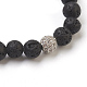 Natural Lava Rock Beads Stretch Bracelets BJEW-JB03839-03-2