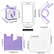 紙ギフトボックス  リボン付き  フットプリント模様の折りたたみボックス  結婚式の装飾  正方形  紫色のメディア  6.1x6.1x6.1cm CON-WH0080-53C-4