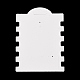 長方形の紙のヘアゴムディスプレイカード  ヘアゴム用のハート プリント ジュエリー ディスプレイ カード  ホワイト  12.1x8.9x0.03cm  穴：9x26mm AJEW-A051-02-2