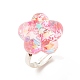 3D Resin Flower with Star Adjustable Ring RJEW-JR00456-5