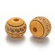 Painted Natural Wood Beads WOOD-N006-02A-09-2