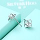 Exquisite 925 Sterling Silver Cubic Zirconia Stud Earrings EJEW-BB20096-6