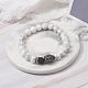 Bracelet extensible de puissance d'énergie de perles rondes d'howlite naturelle et de pierre de lave pour hommes femmes BJEW-JB07037-02-2