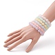 Set di braccialetti elasticizzati con perline acriliche trasparenti per bambini BJEW-JB06502-7