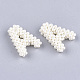 Abalorios hechos a mano de plástico imitación perla tejida perlas X-FIND-T039-18-4