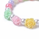 Bracelets extensibles en perles acryliques pour enfants BJEW-JB04837-M-3