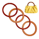 Wadorn 4 Stück 2-Stil runde Ring-Taschengriffe aus Holz FIND-WR0008-06-1