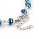 Electroplate Glass Charm Bracelets BJEW-JB04019-04-4