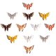 Nbeads 12 pz ciondoli a farfalla misti pendenti in ottone con strass KK-NB0002-08-1